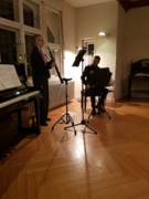 Portrait-Konzert Biagio Putignano, 25.9.2021, Villa Waldberta,  von links: Nikola Lutz (tg), Nenad Ivanovic (acc)